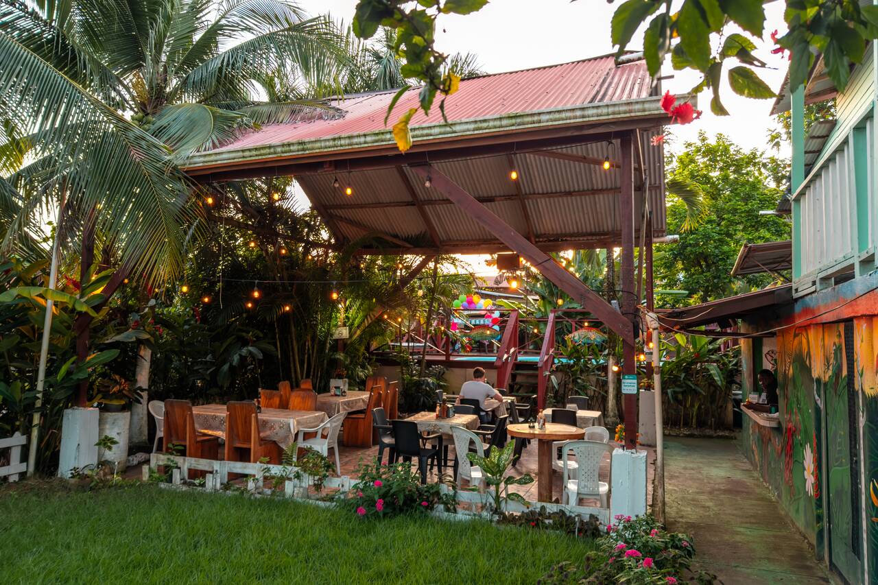 The interior of La Fonda El Fruta de pan restaurant