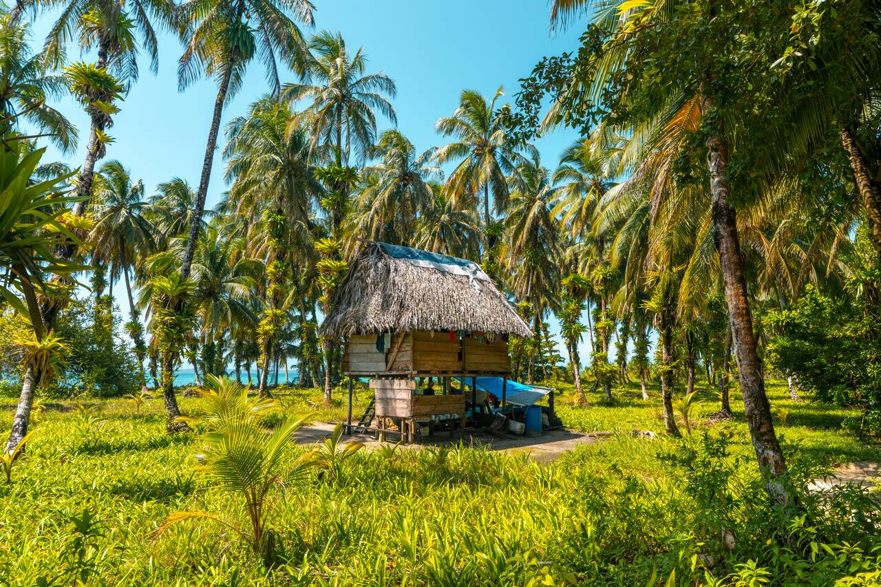 A local home on Zapatilla Island