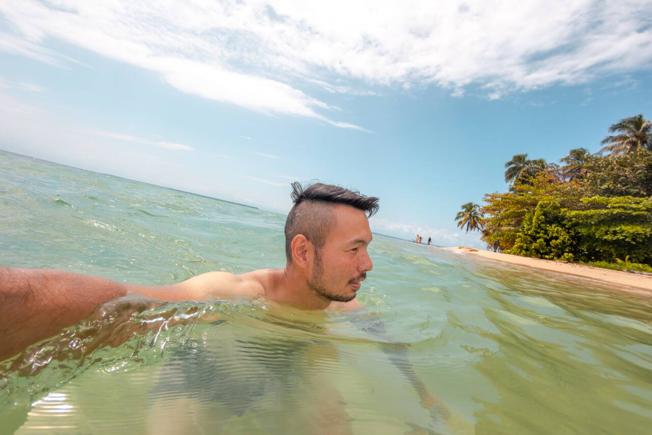 Me swimming at Zapatilla Island