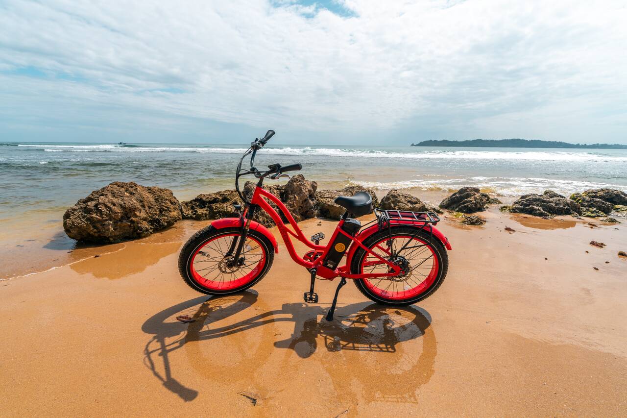 My ebike at the beach in Bocas