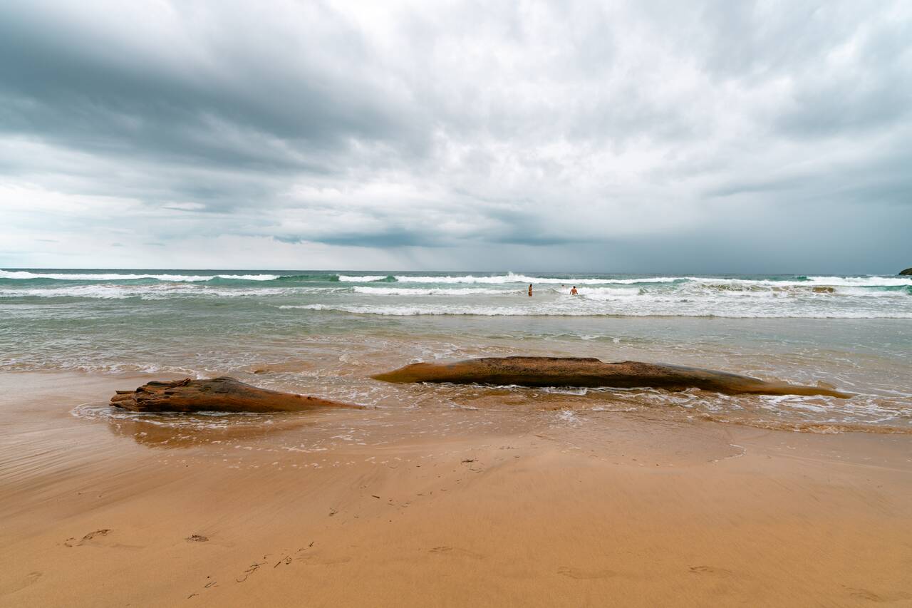 Red Frog Beach on a cloudy day
