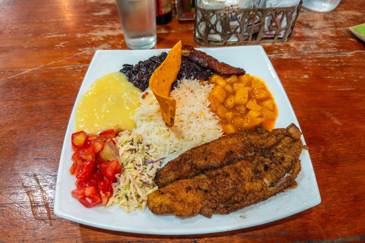 breaded sea bass fillet I ordered at Soda Vรญquez