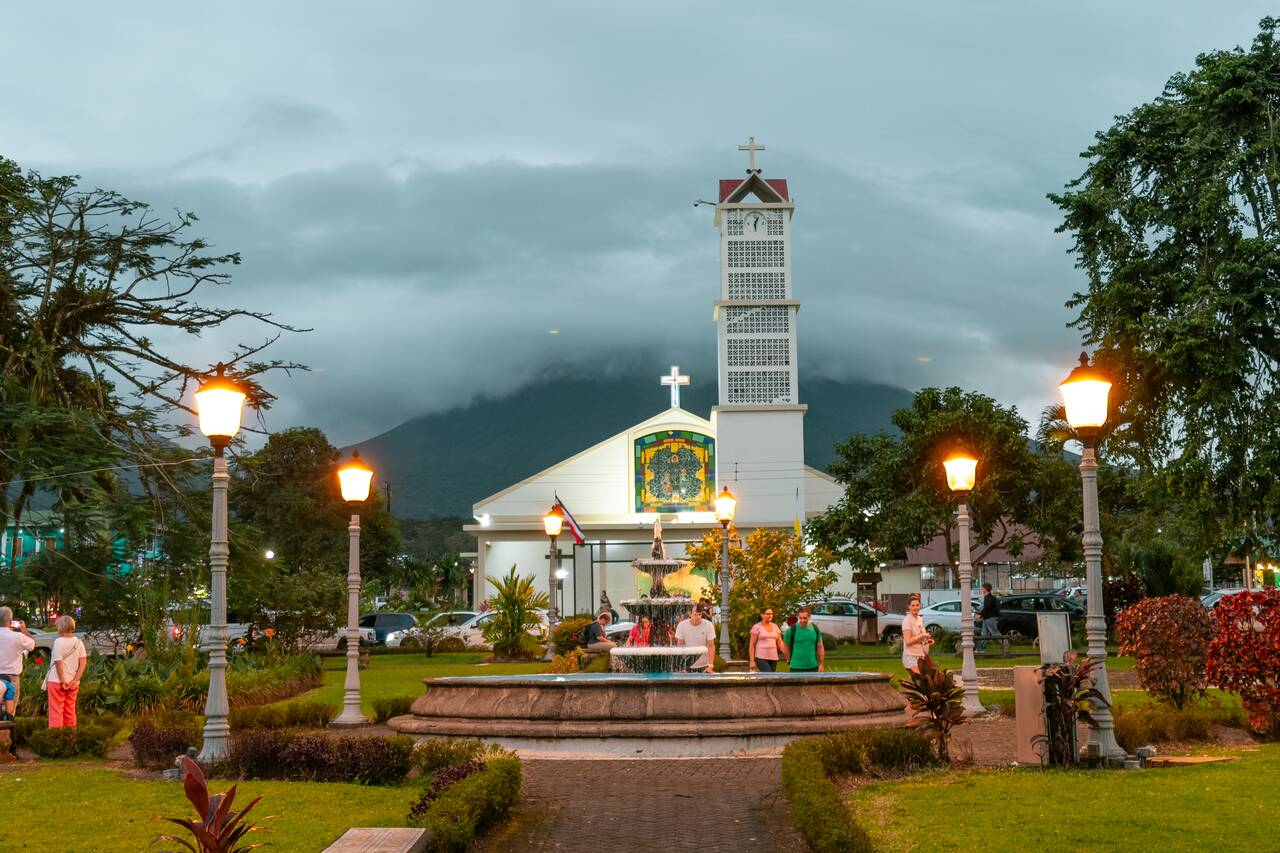 The fountain at Parque de La Fortuna