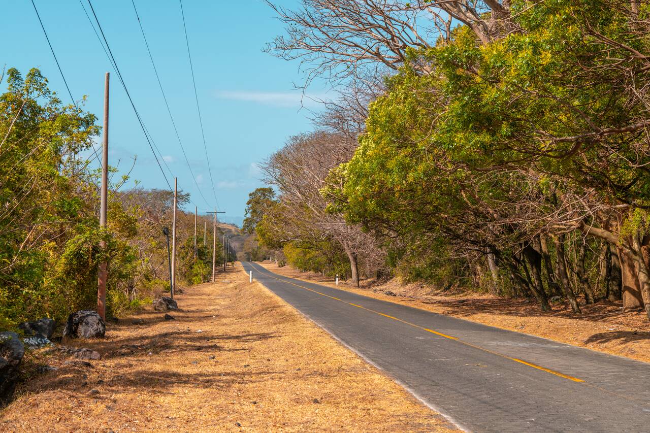The main road in Ometepe