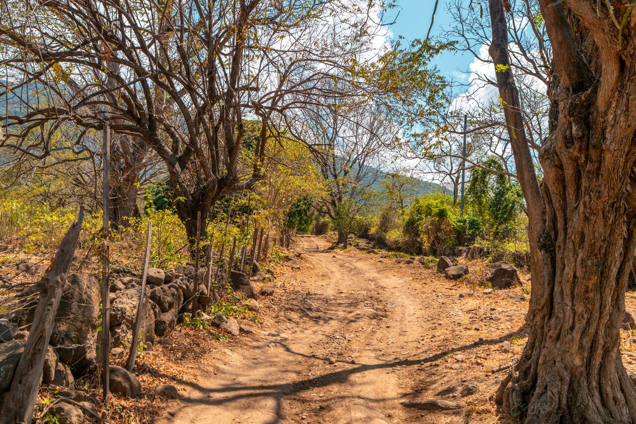 The dirt road to San Ramon parking lot
