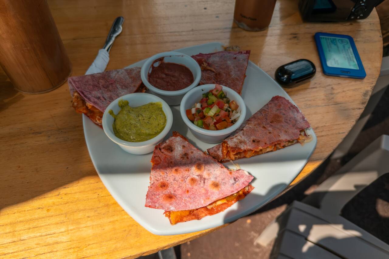 Quesadillas I ordered at Playa Mangos restaurant