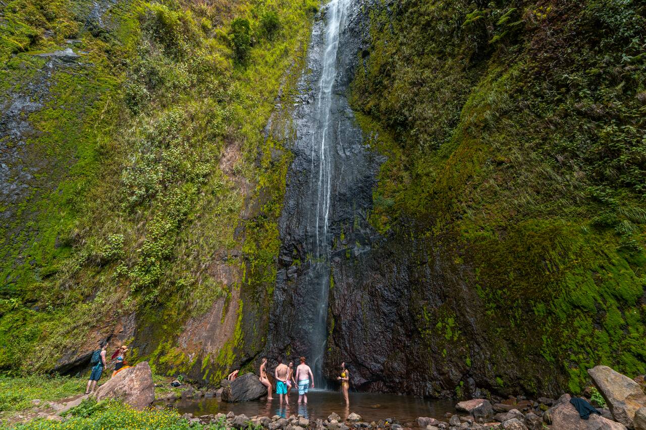 people swimming at San Ramon Waterfalls