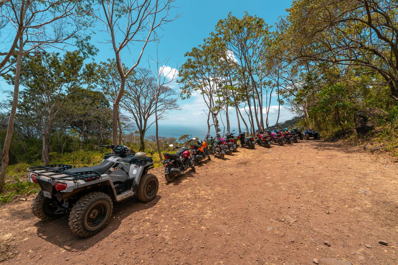 The parking lot next to the hiking trail that you can ride to if you are confident enough.