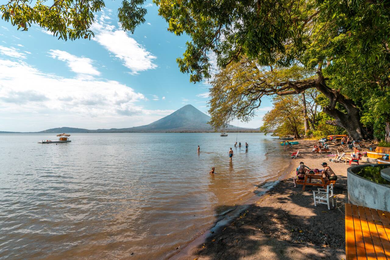 People chilling at Playa Mangos