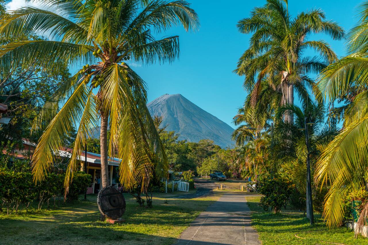 Concepcion Volcano seen from Verde Park & Butterfly Aviary