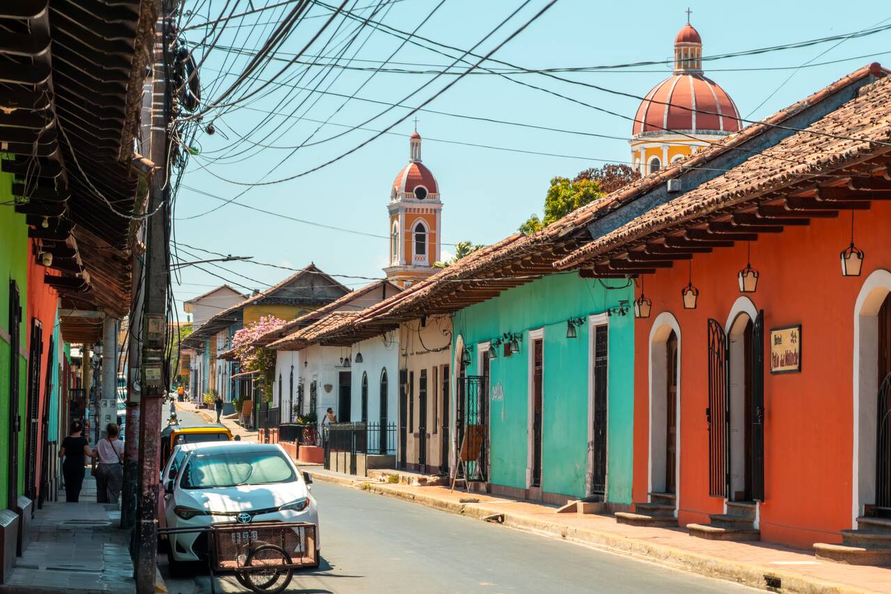 The colorful street of Granada