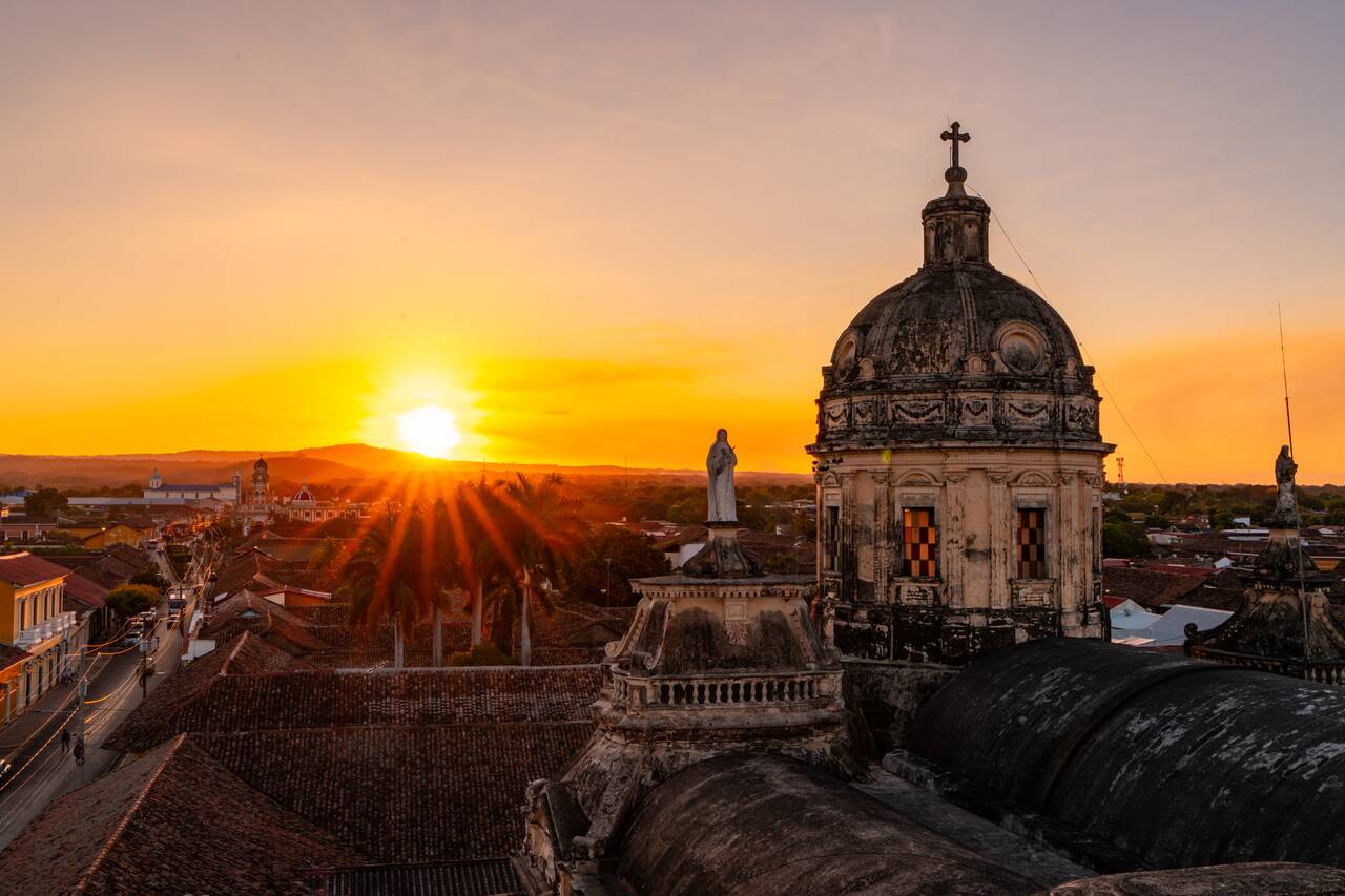 Sunset seen from Iglesia La Merced