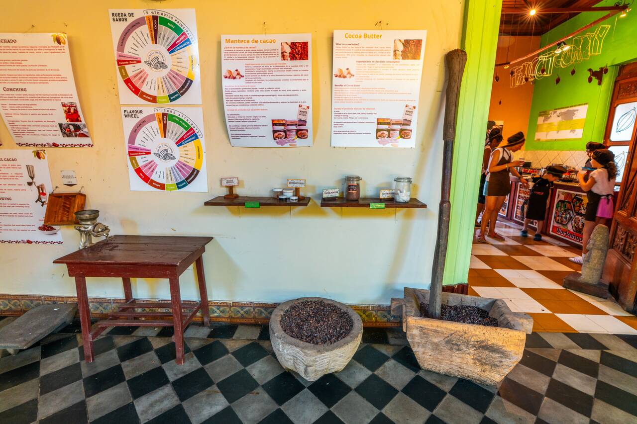 Description board at ChocoMuseo Granada