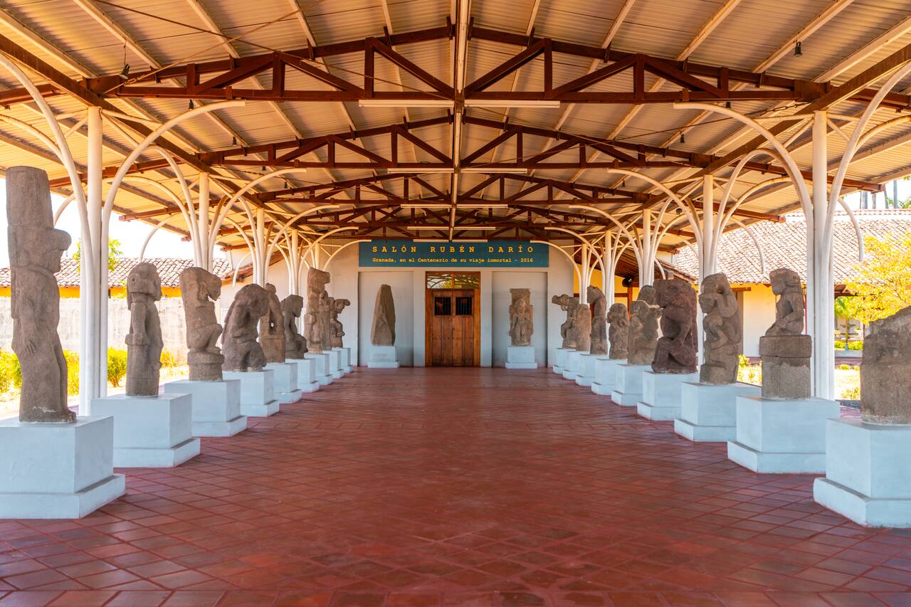 olcanic stone statues from Zapatera Island at San Francisco Convent Museum