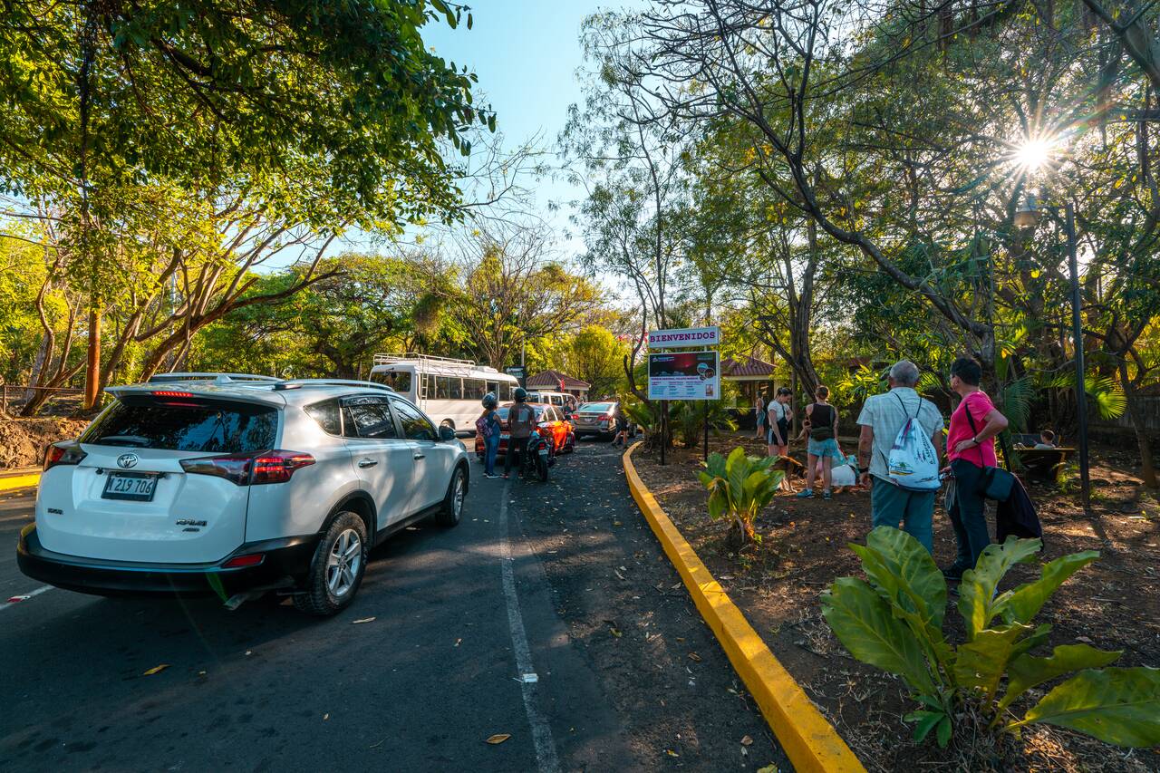 People waiting to get inside Masaya Volcano