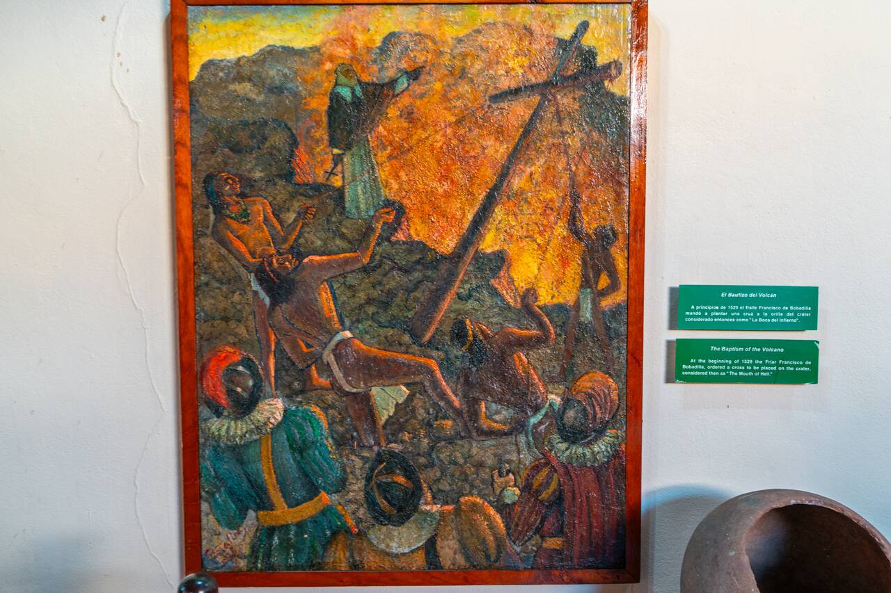 A painting inside the museum at Masaya Volcano