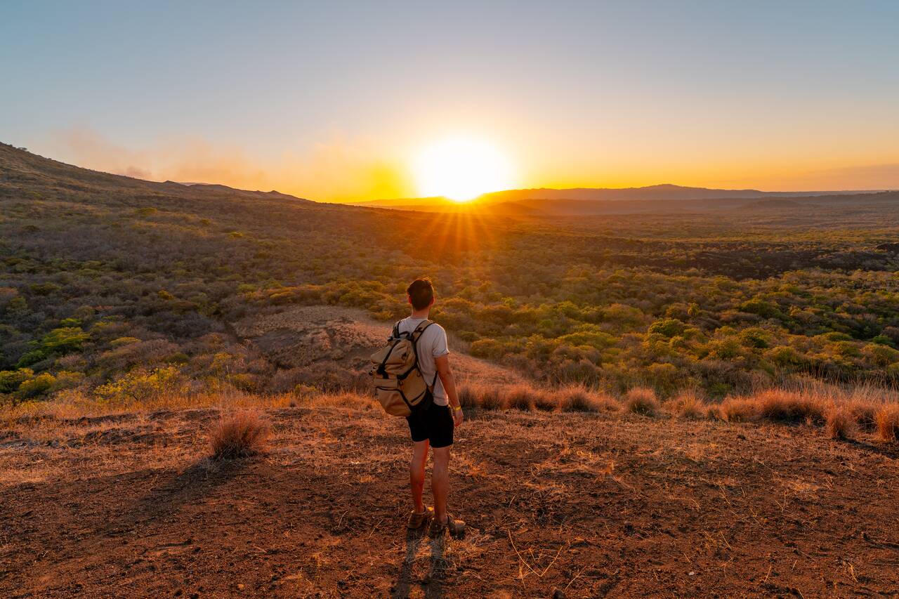 Me watching the sunset at Masaya Volcano