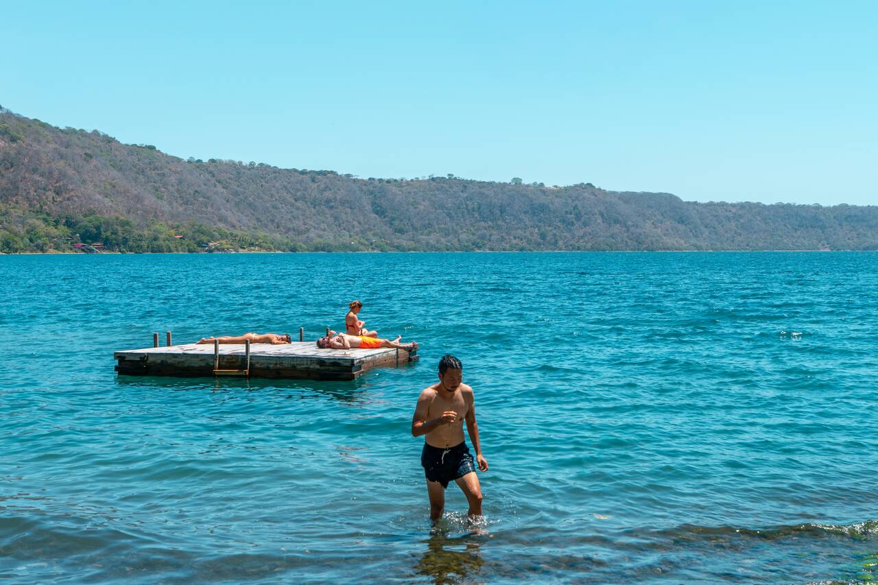 Me swimming in Apoyo Lake