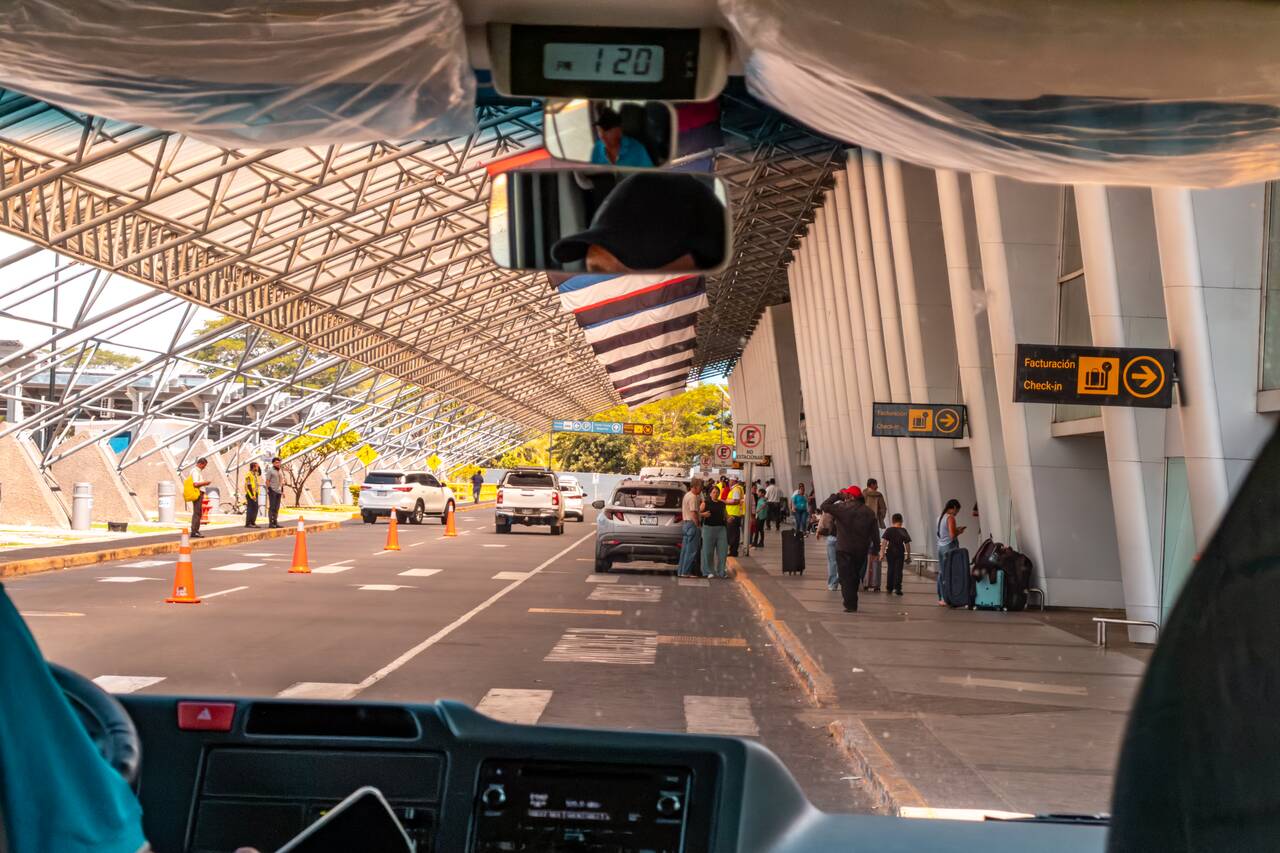 The entrance to Managua Airport