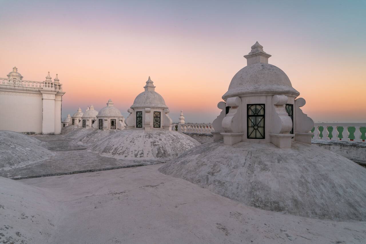 The white domes at the rooftop of Basilica of the Assumption of the Blessed Virgin Mary