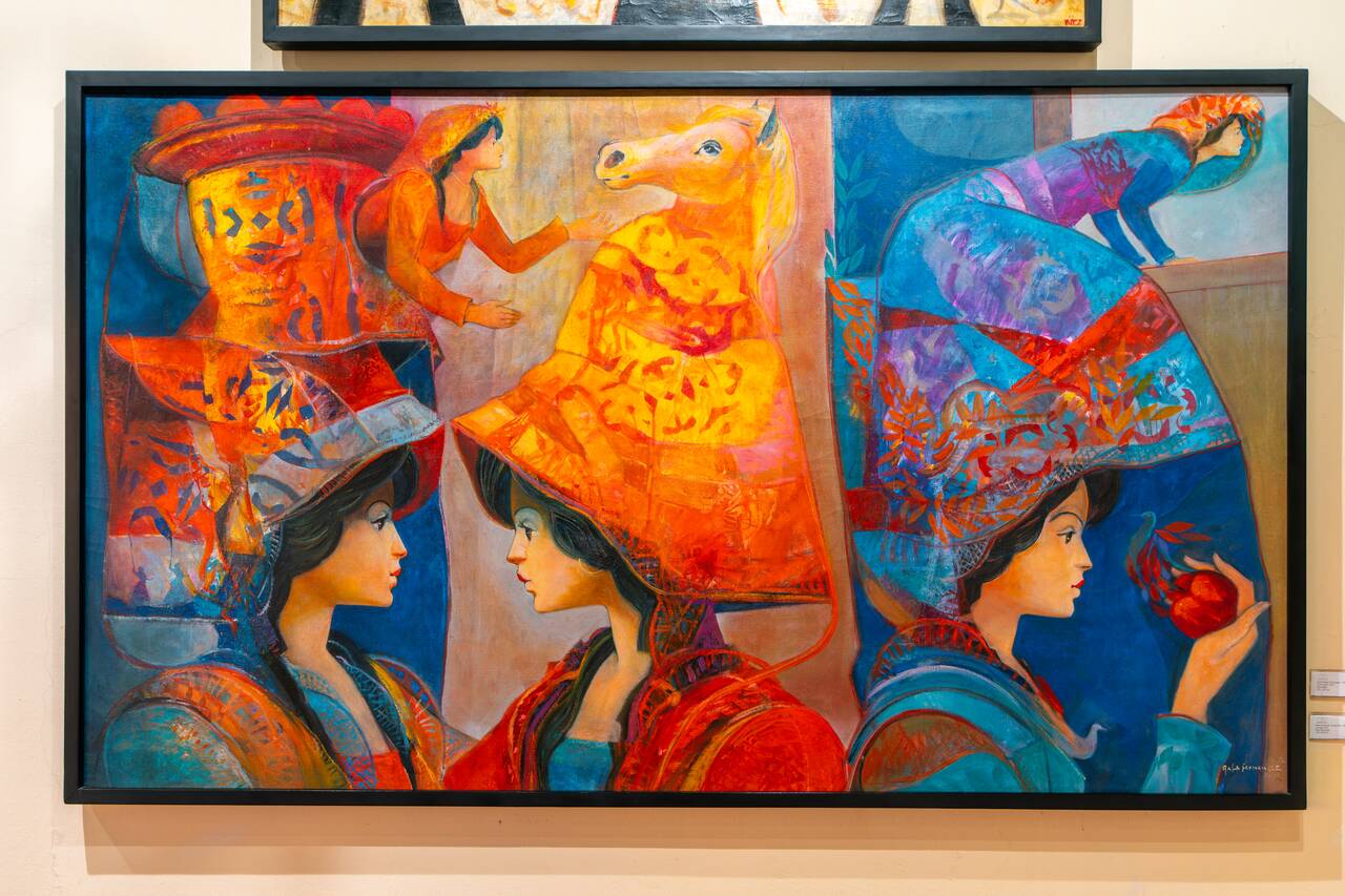 Colorful paintings inside Ortíz Gurdián Foundation Art Center