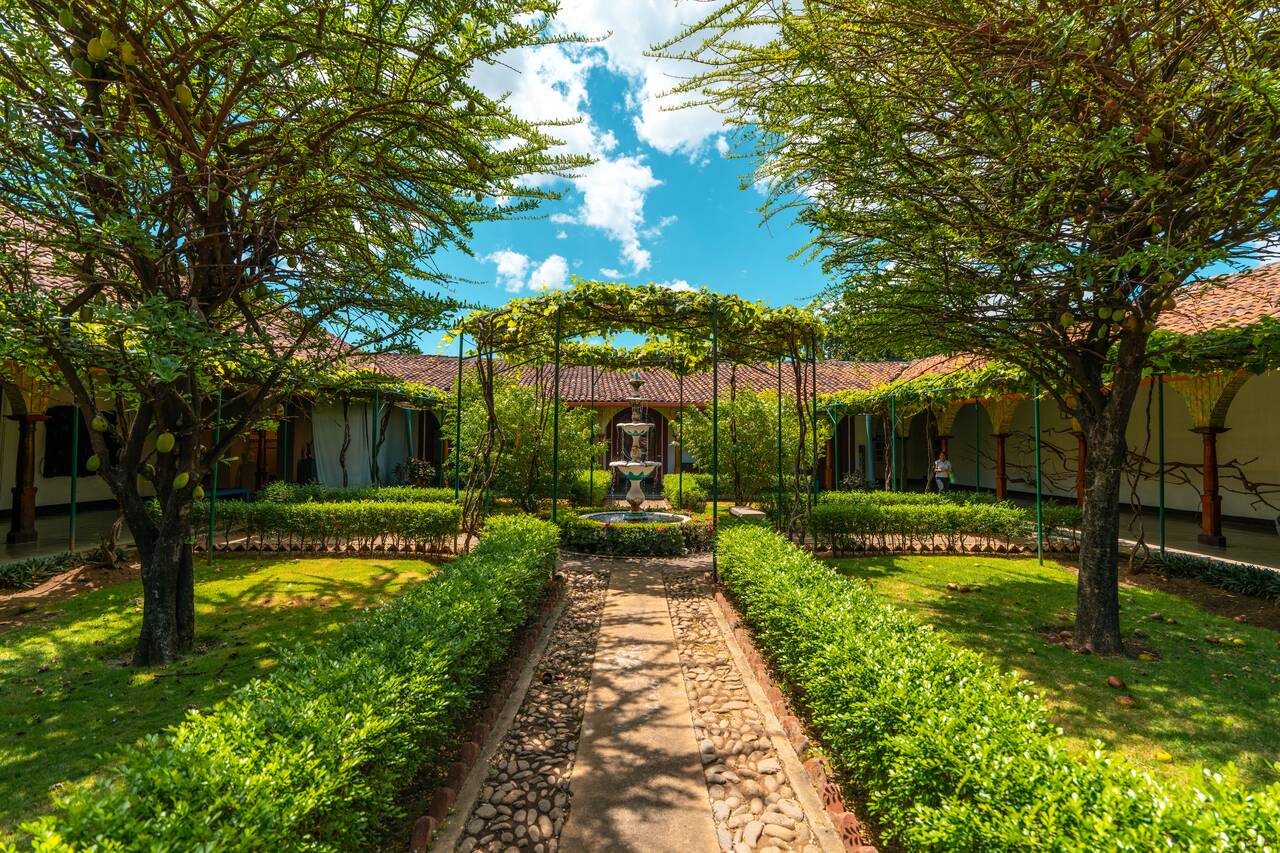 The garden inside Ortíz Gurdián Foundation Art Center