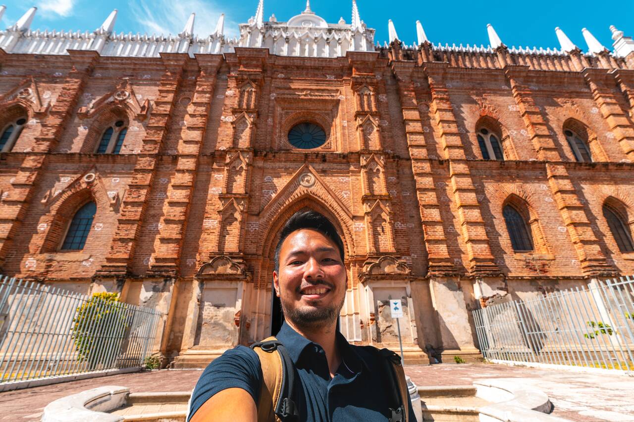 Me at another entrance of Santa Ana Cathedral