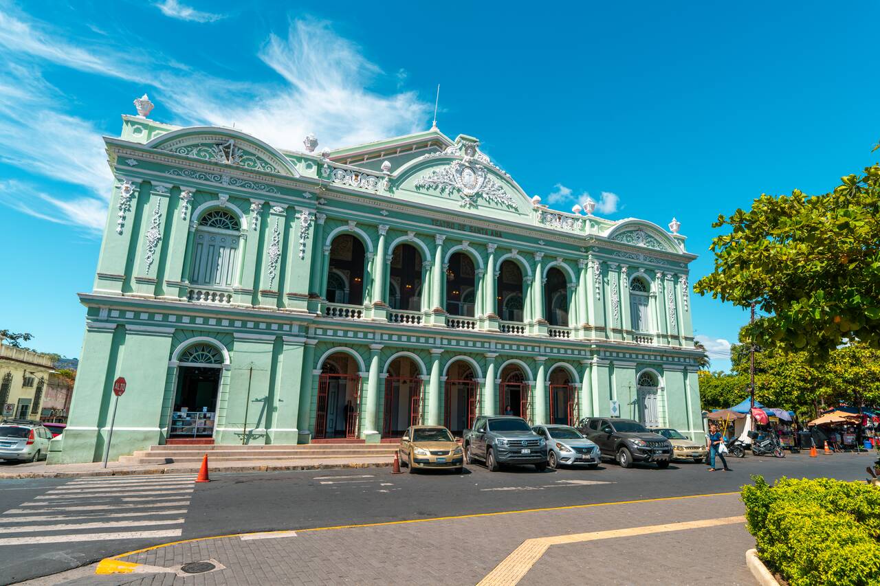 Teatro de Santa Ana seen from Parque Libertad