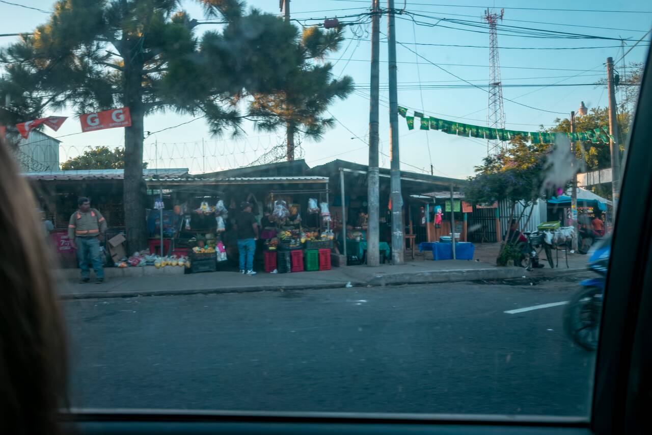 The intersection in El Congo where the bus leaves to Lake Coatepeque