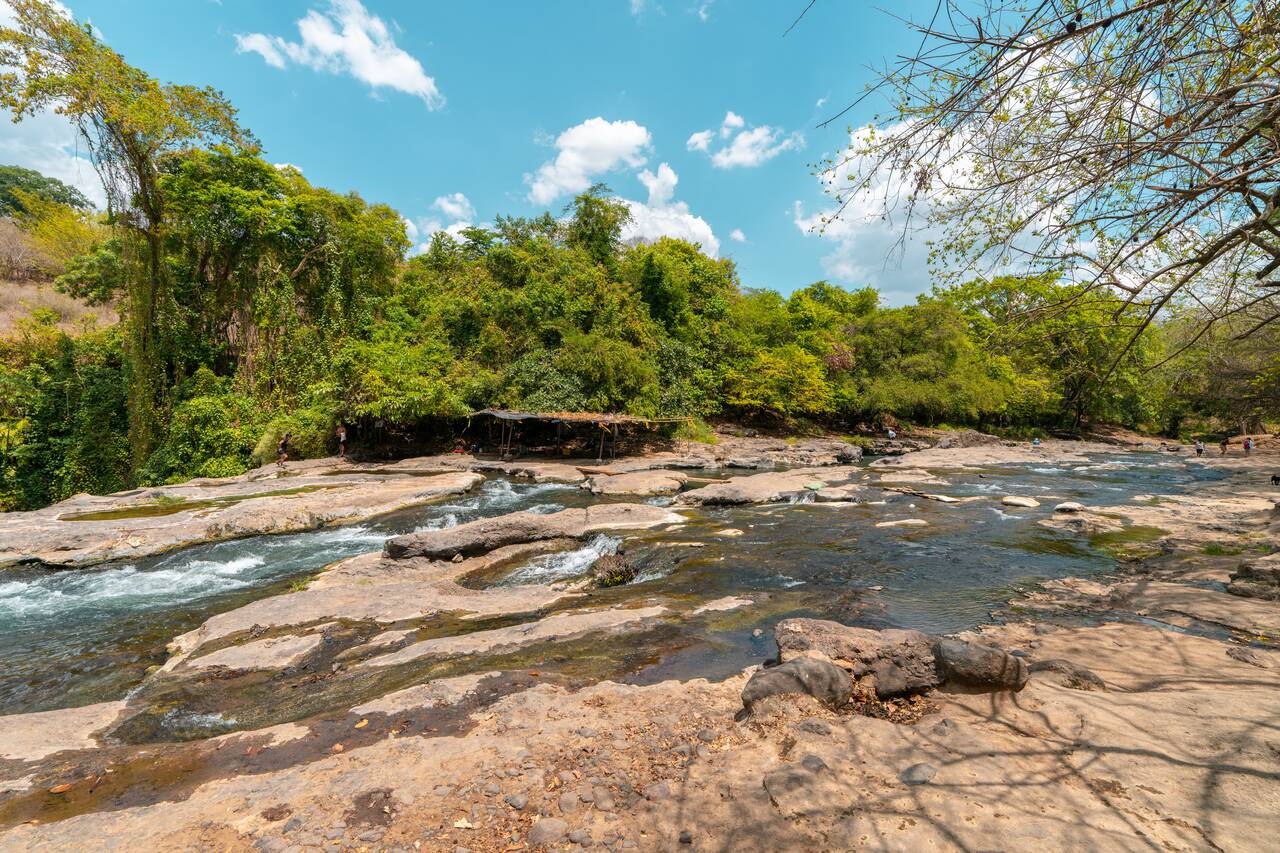 The river feeding El Salto de Malacatiupán