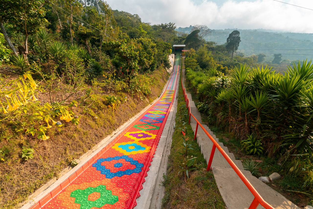 The rainbow slide at Ruta de las Flores