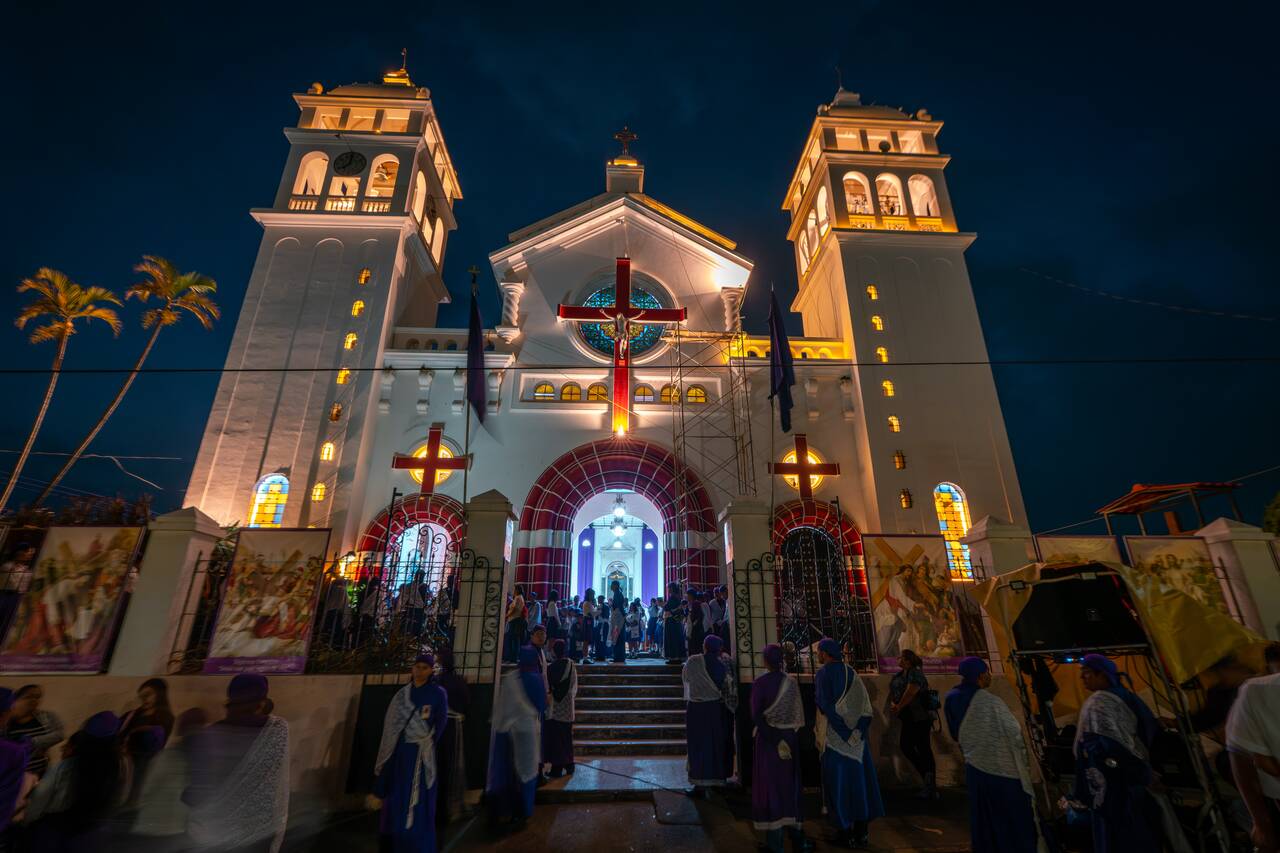 The main church at Juayúa in Ruta de las Flores