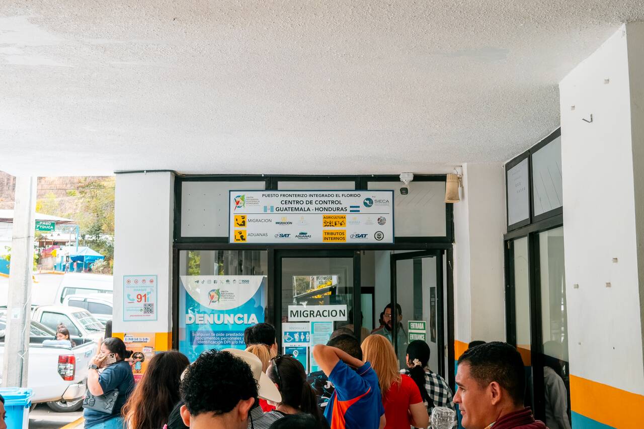 A border crossing between Guatemala and Honduras