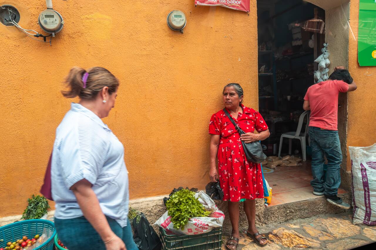 A local at a market at Copán Ruinas Town