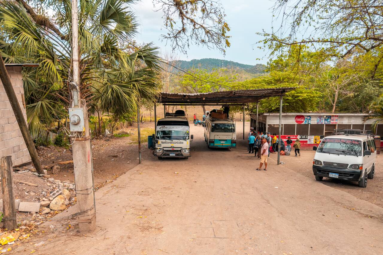 A bus terminal at Copan