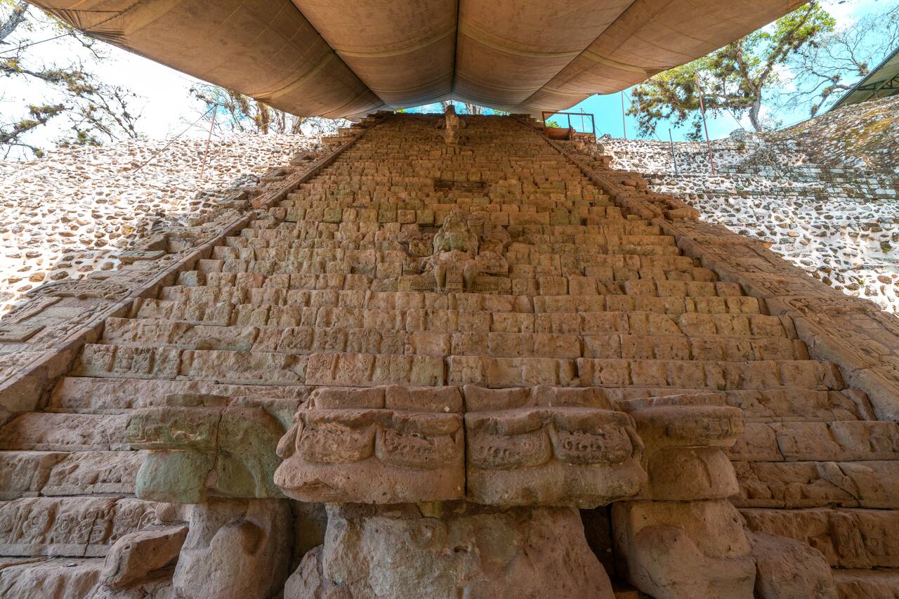Hieroglyphic Stairway from the bottom