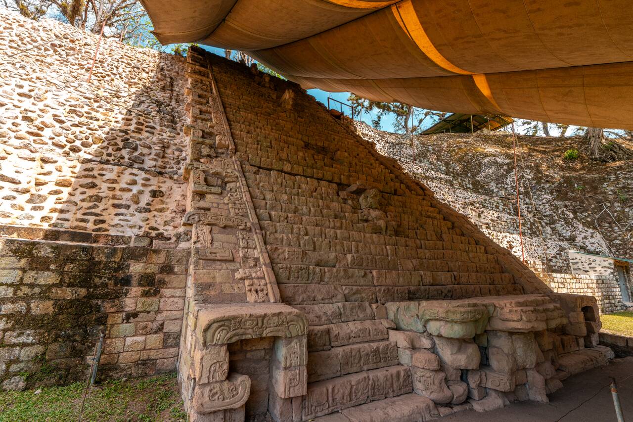 Hieroglyphic Stairway from the side