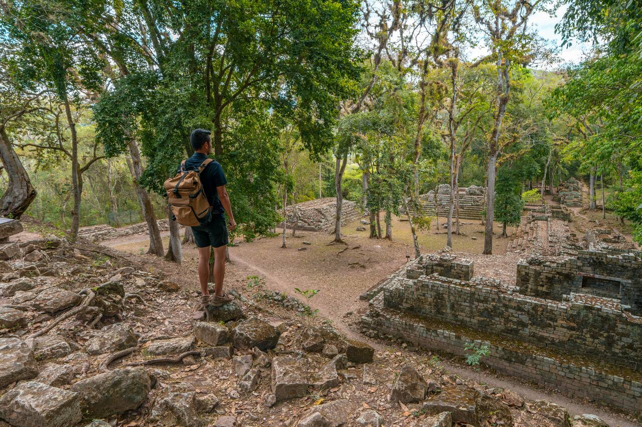 Me looking at the old Mayan residential area in Copan