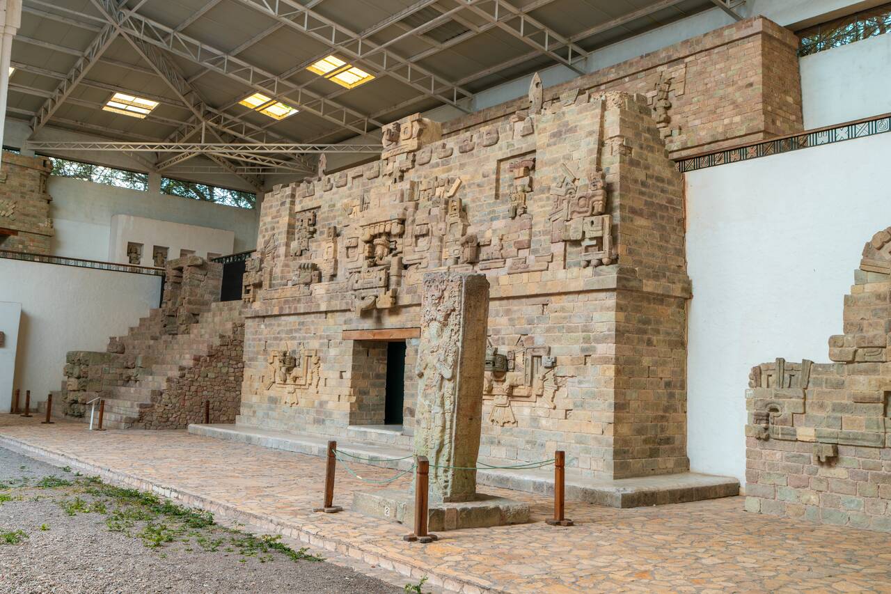 The exhibition inside Copan Maya Sculpture Museum