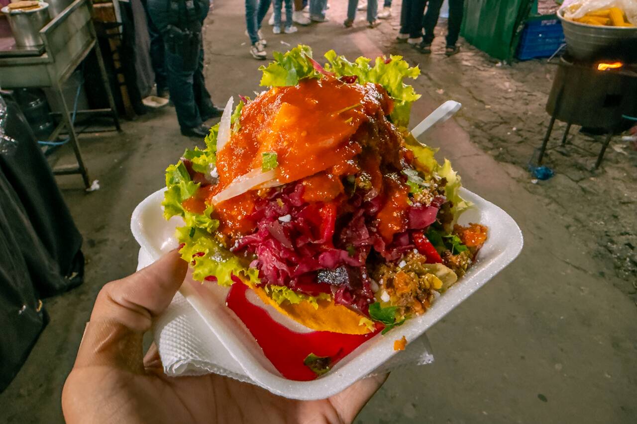 A street food I tried at the weekend food market in Antigua