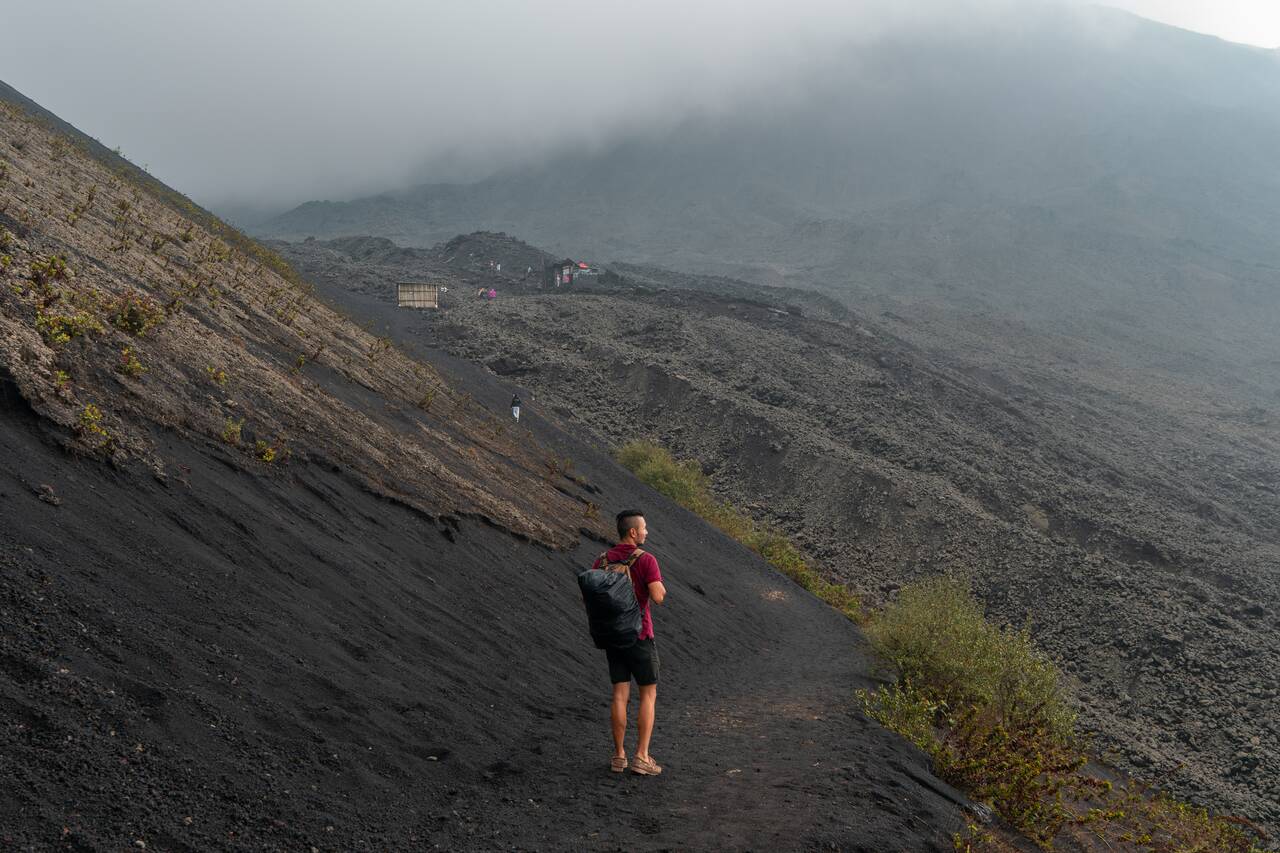 Me looking at the view as the trail opens up on Pacaya