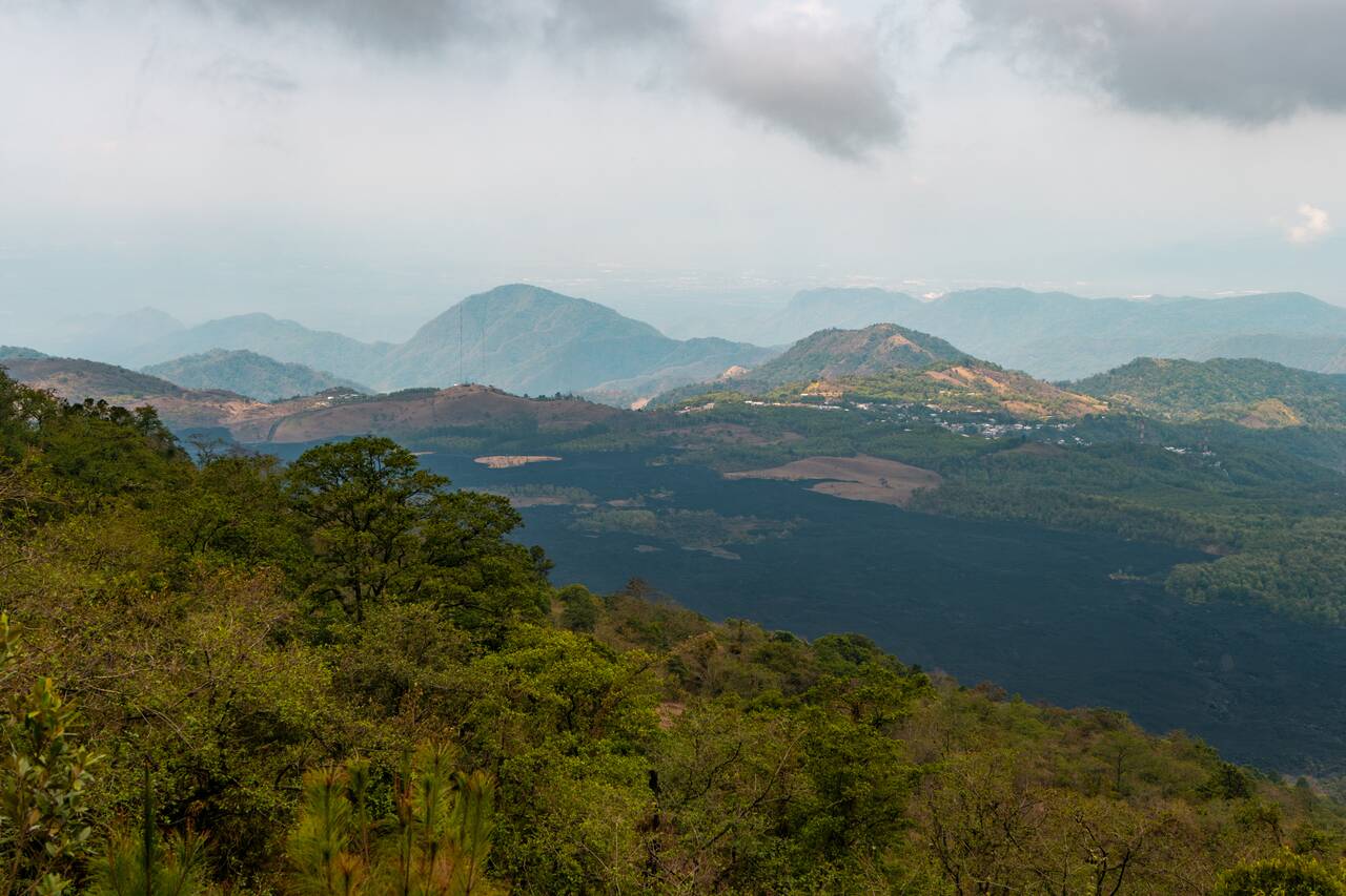 The view of old lava field seen on the way down from Pacaya