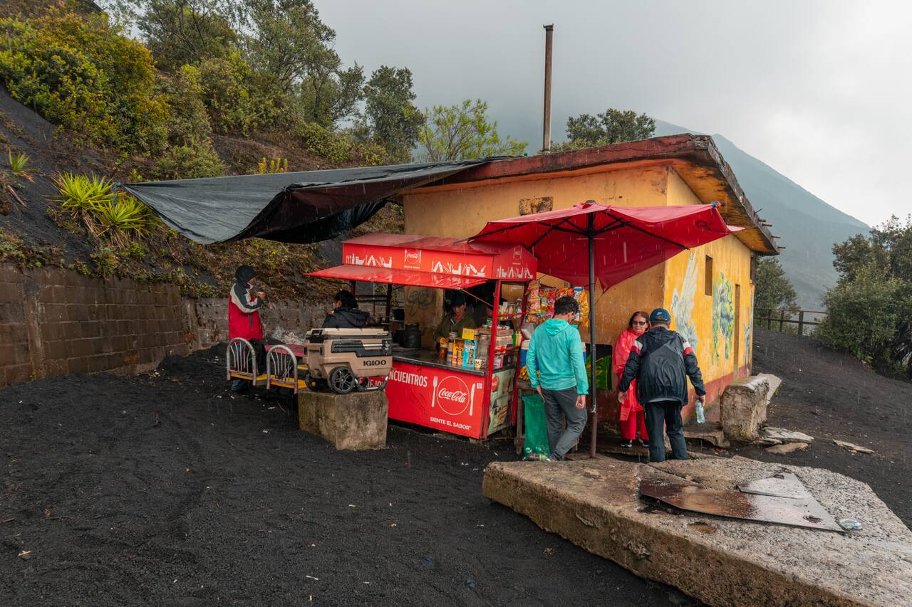 A small shop selling snacks along the hike to Pacaya