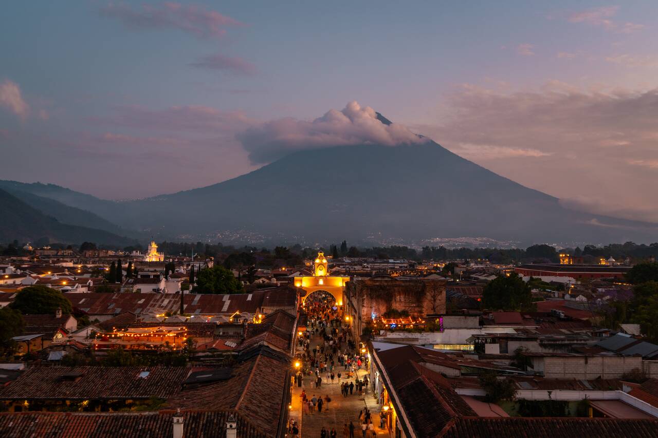 The view from Iglesia de la Merced at night