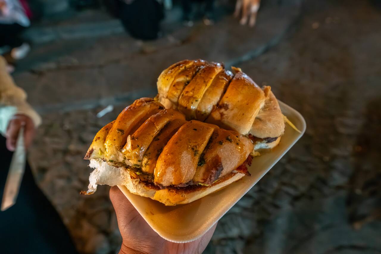 The Bรบfalos we ordered from Churrasquitos Olguis at the weekend market