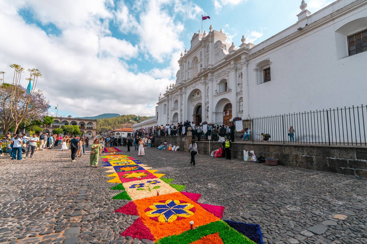 Beautiful carpets in Antigua during Semana Santa