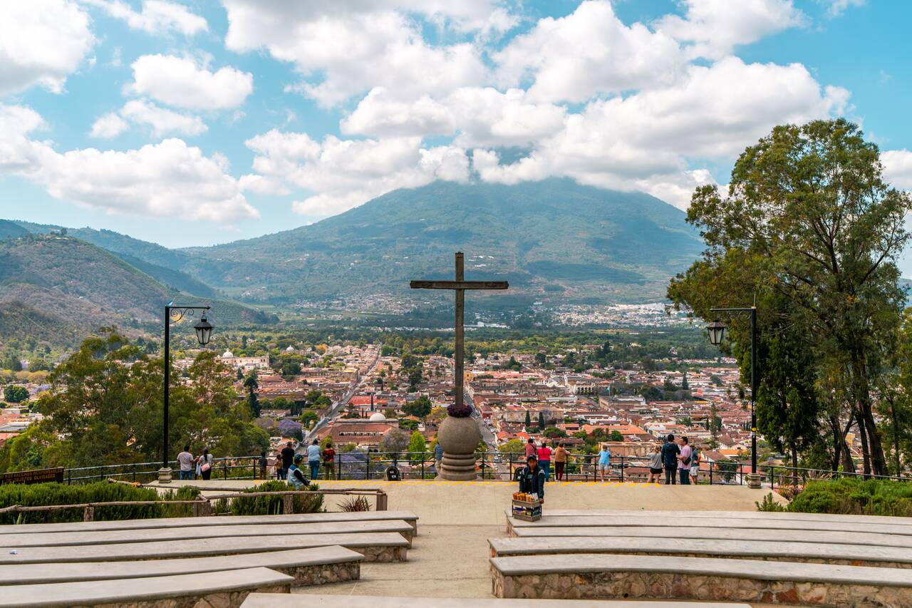 The Cross and the view from Cerro de la Cruz