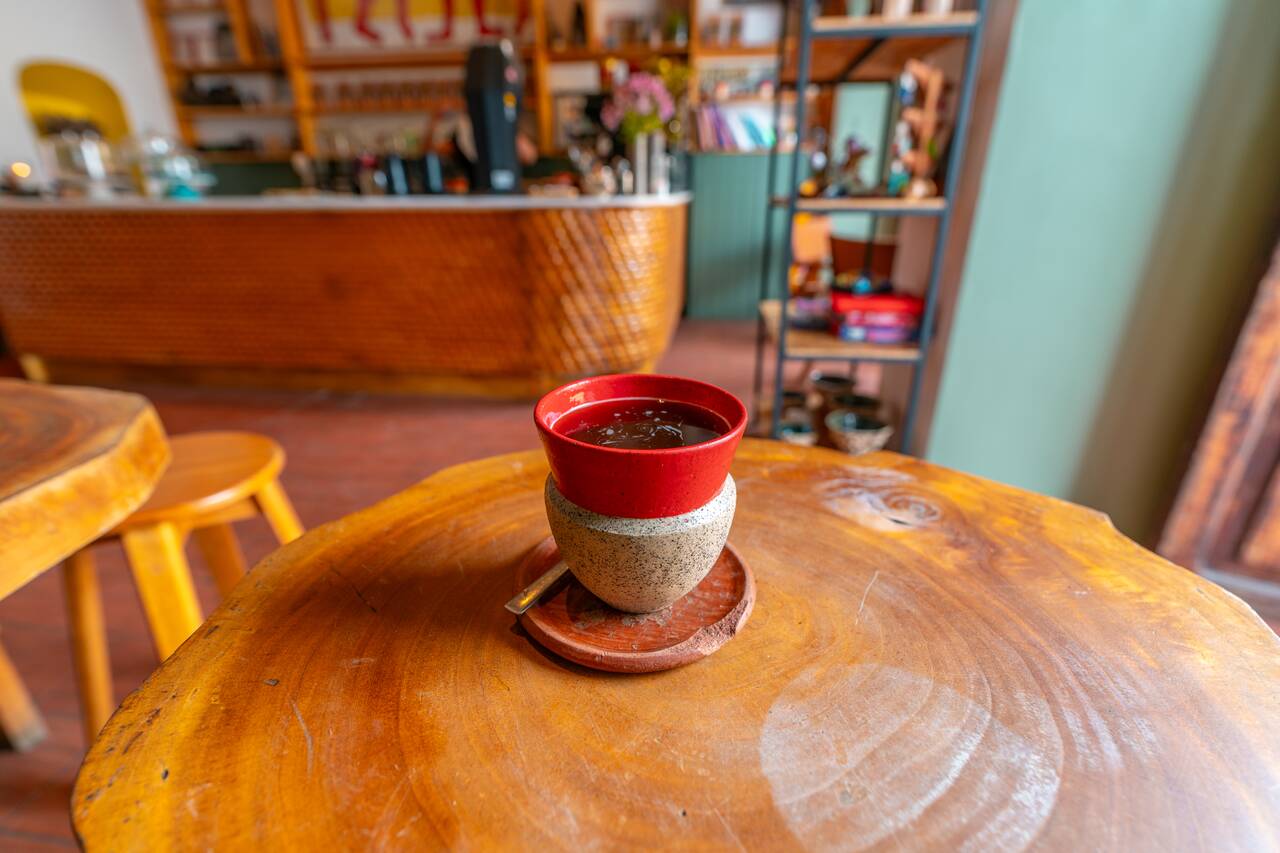 The coffee I ordered at Alegría Café