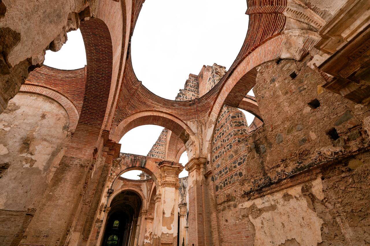 The old arches inside Antigua Cathedral Ruins