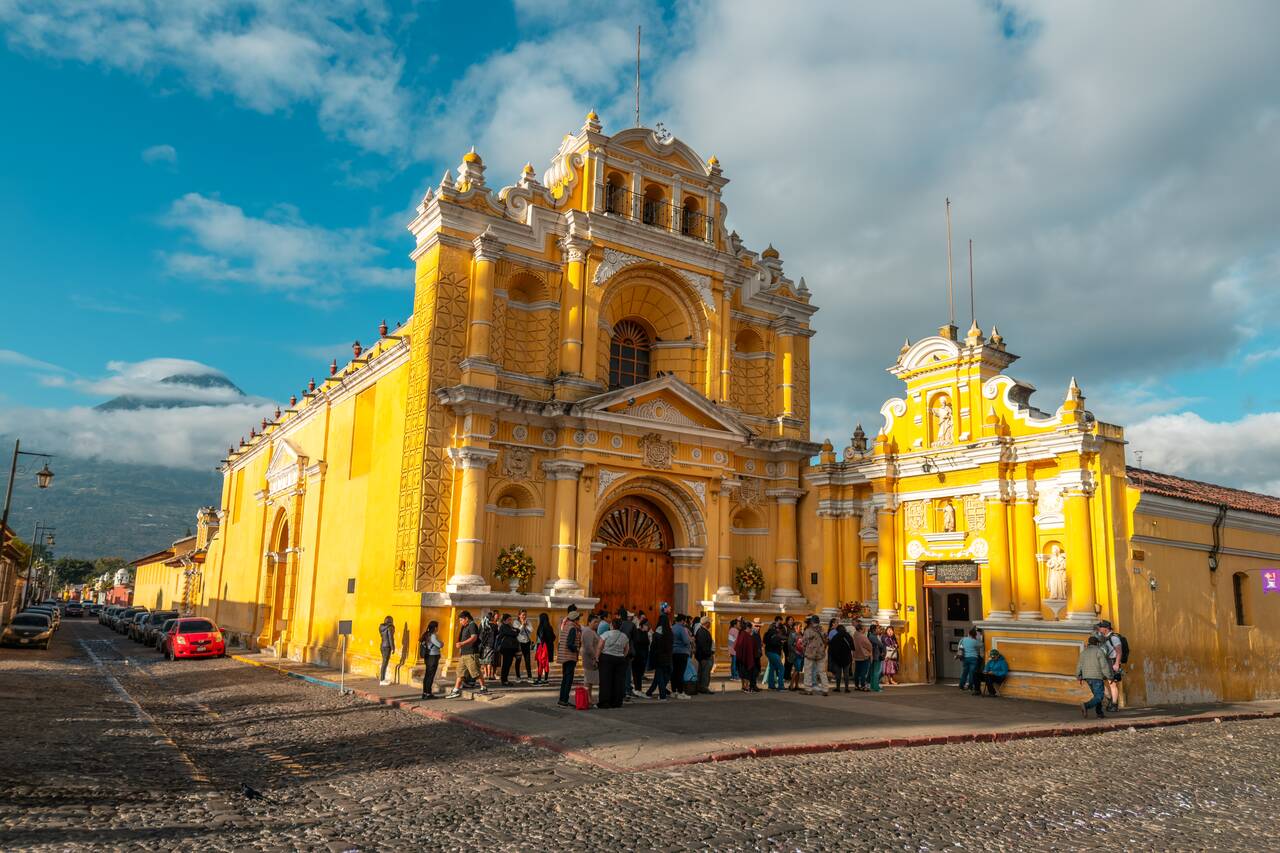 A yellow church in Antigua
